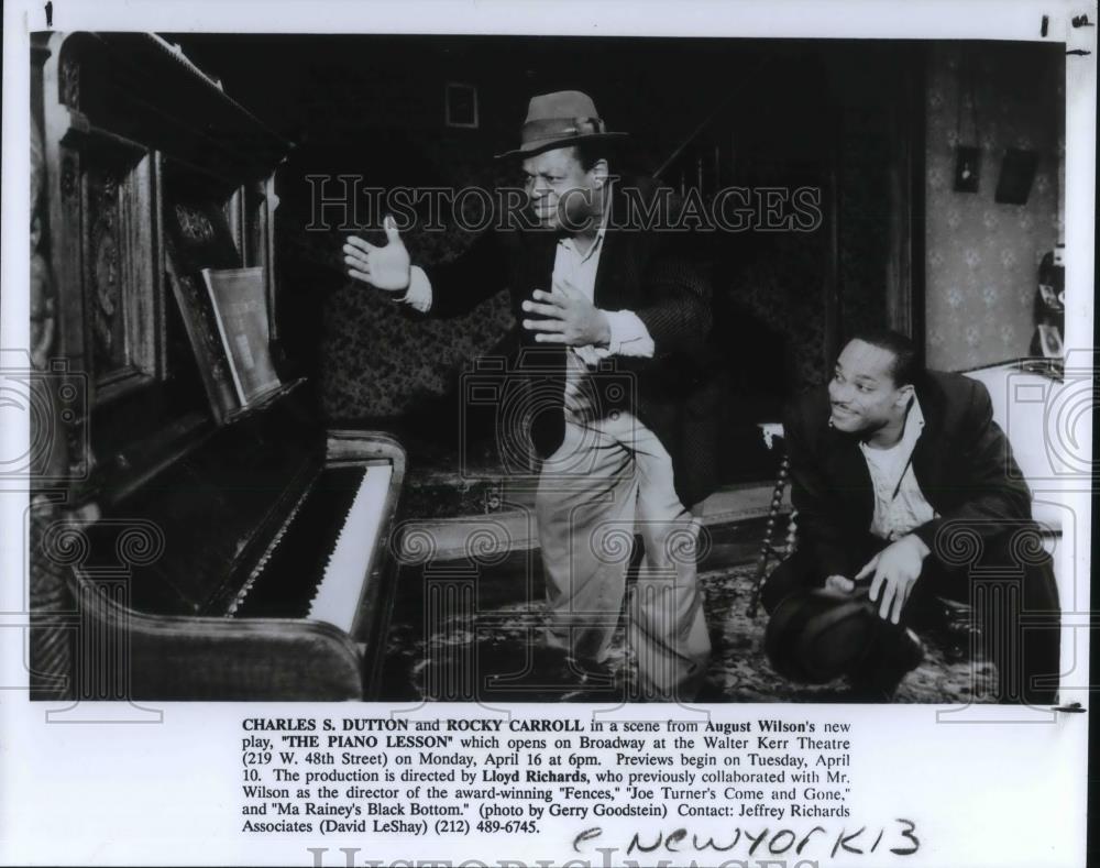 1990 Press Photo Charles S. Dutton and Rocky Carroll in The Piano Lesson - Historic Images