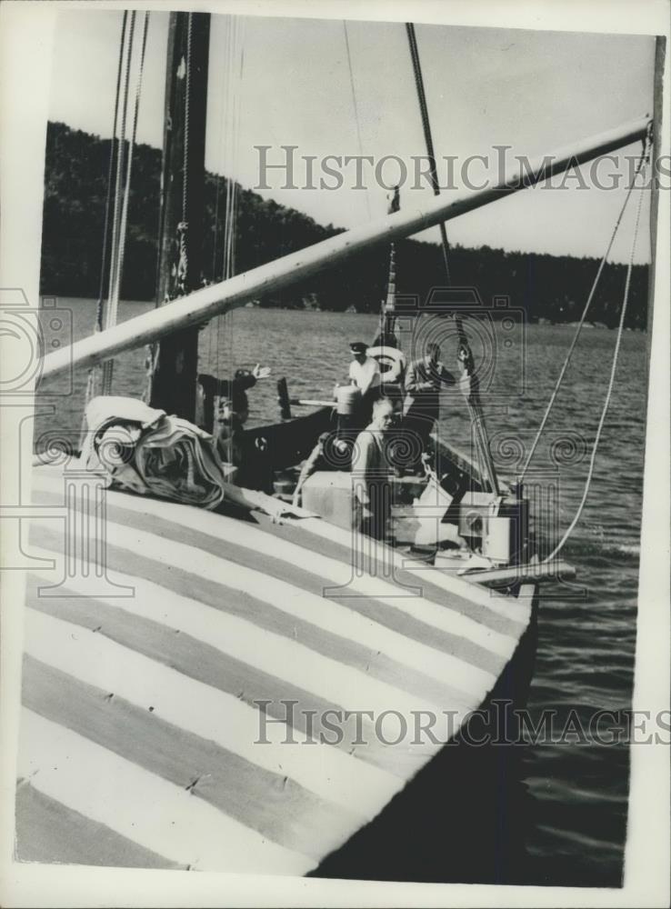 1958 Press Photo Bergen, Norway, the Viking Ship &quot;The Vikings&quot;, - Historic Images