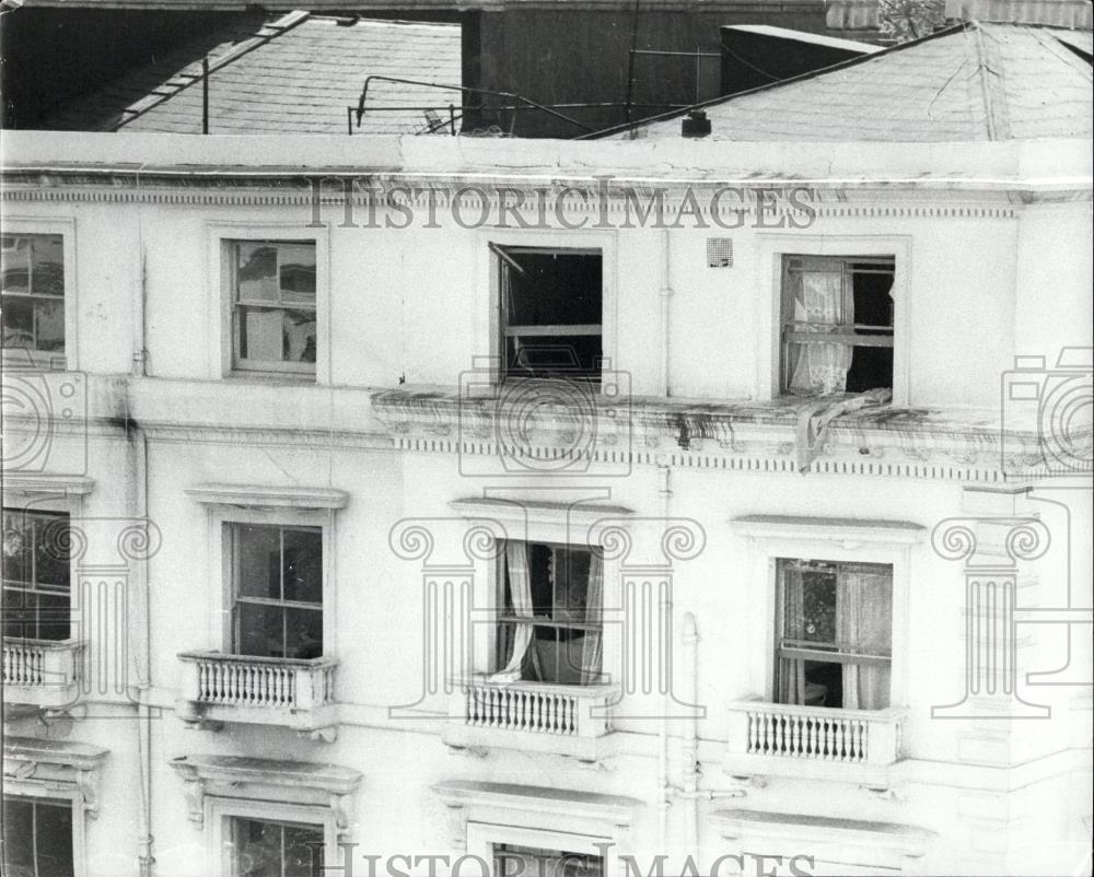 1980 Press Photo Bomb Explodes In Queen&#39;s Garden Hotel In London - Historic Images