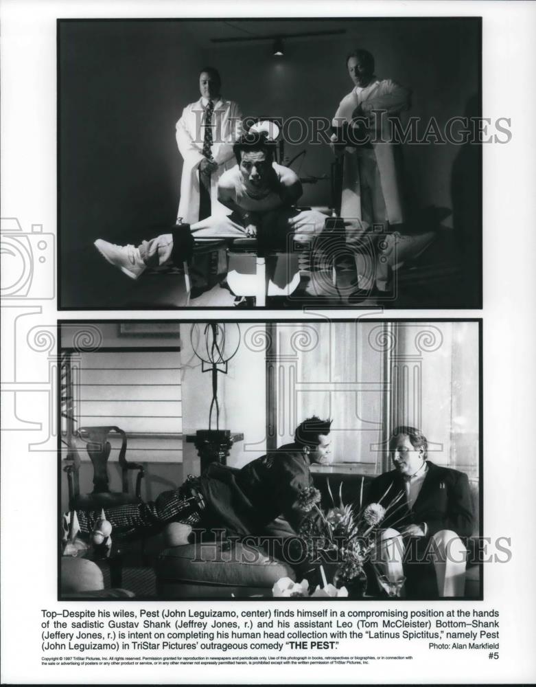 1997 Press Photo John Leguizamo Jeffrey Jones Tom McCleister star in The Pest - Historic Images