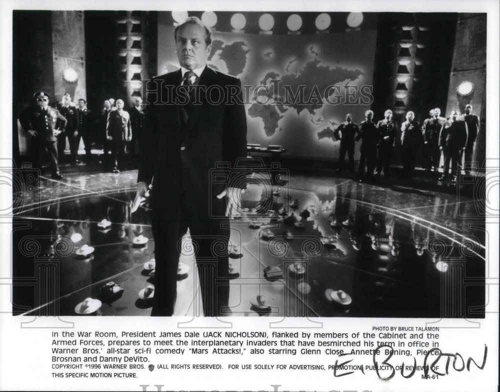 1996 Press Photo Jack Nicholson in Mars Attacks - cvp23054 - Historic Images