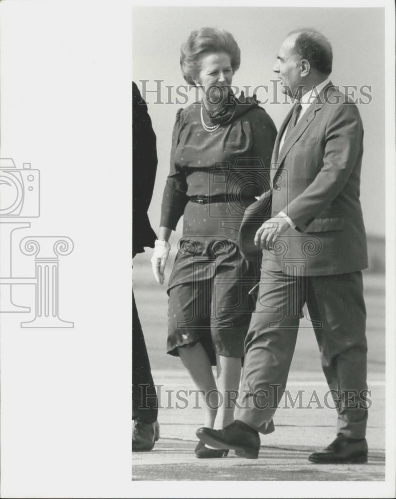 1981 Press Photo Prime Minister Mrs. Margaret Thatcher &amp; French Pres.Mitterand - Historic Images