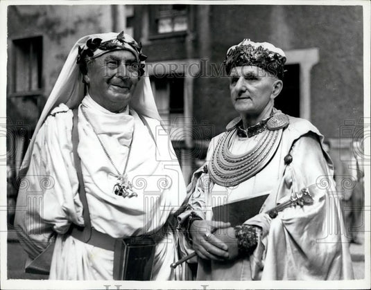 1959 Press Photo Edgar Phillips "Trefin," The Next Archdruid & R.V. William Morr - Historic Images