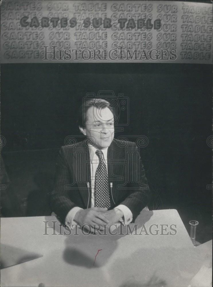 1979 Press Photo Presidential Candidate Michel Rocard&#39;s TV Appearance - Historic Images