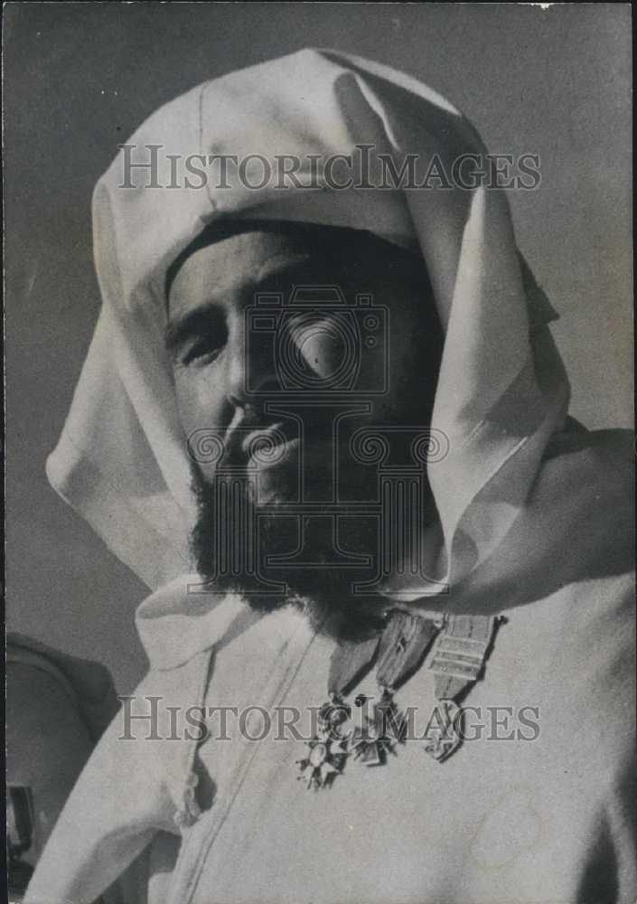 1955 Press Photo Si Tahar, or Ali or Assou Loudji, Caid of Ait Alham - Historic Images