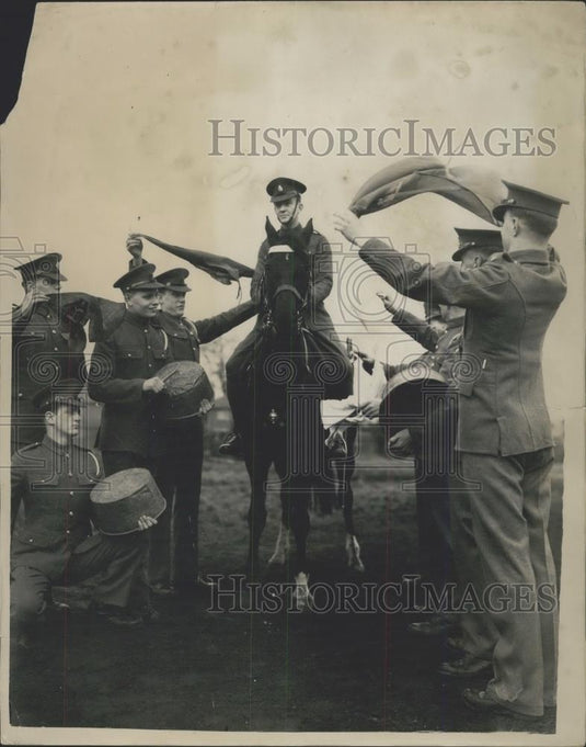 1953 Press Photo Household Cavalry horses undergoing strict training - Historic Images