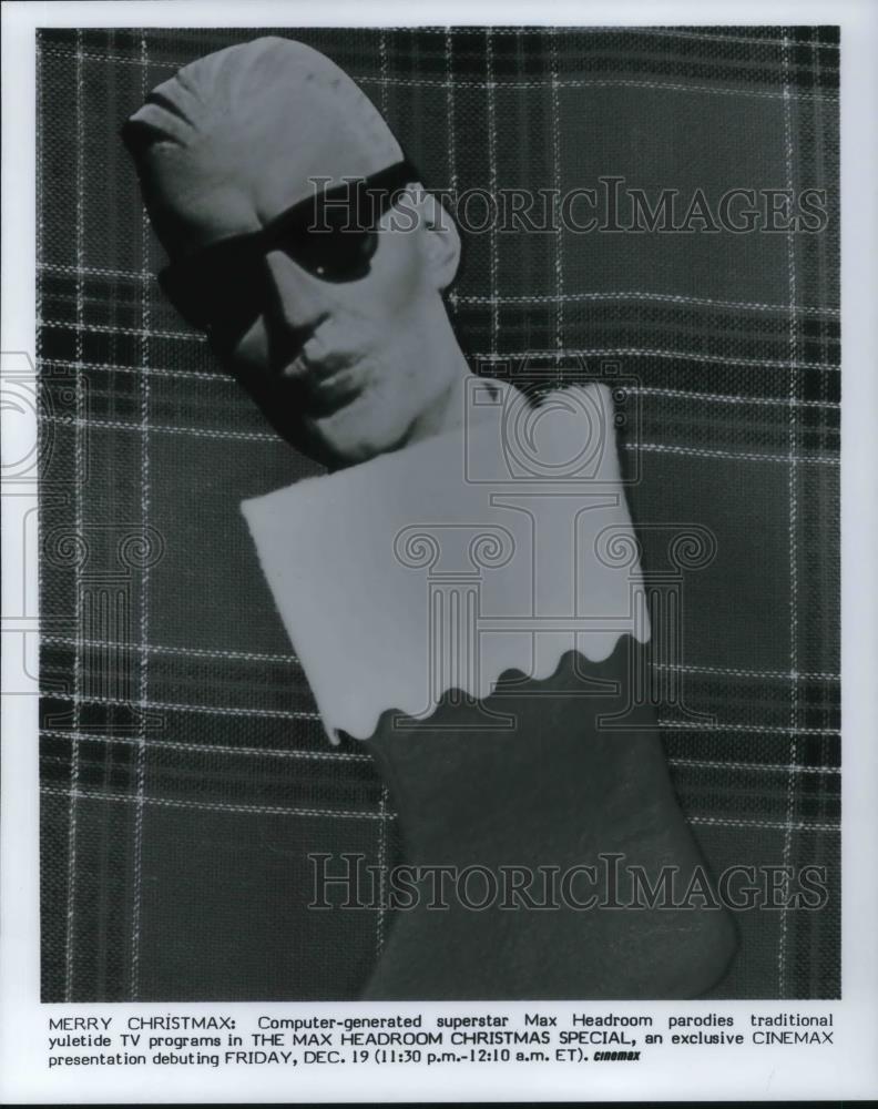 1987 Press Photo Max Headroom in The Max Headroom Christmas Special - cvp21256 - Historic Images