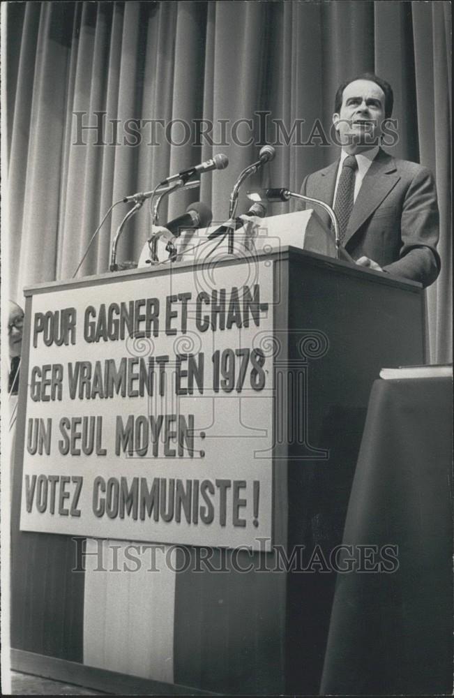 1978 Press Photo Georges Marchais's Speech Attacks Socialist Party - Historic Images