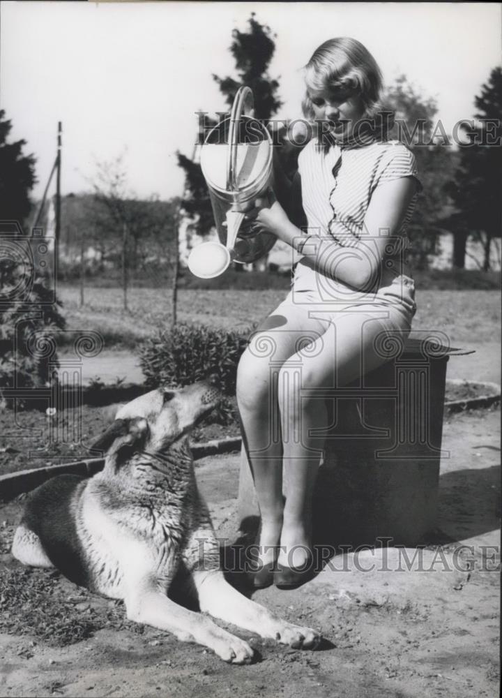 1964 Press Photo Rex the dog and owner - Historic Images