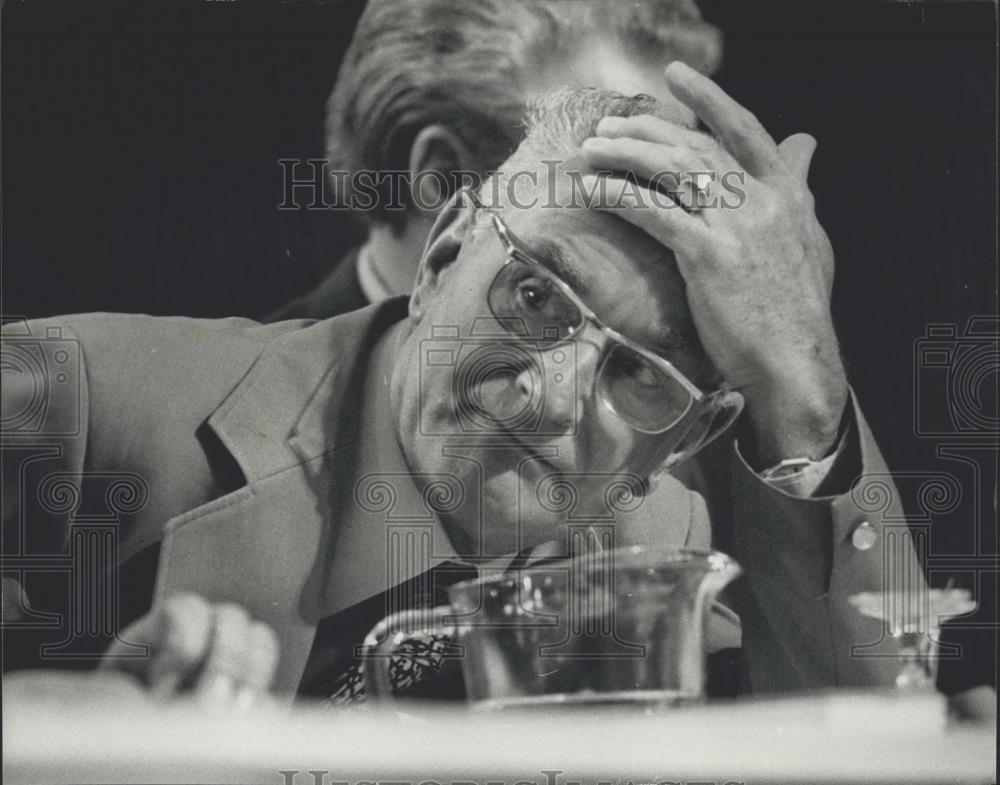 1978 Press Photo Hugh Scanlon, leader of the Electrical workers union - Historic Images