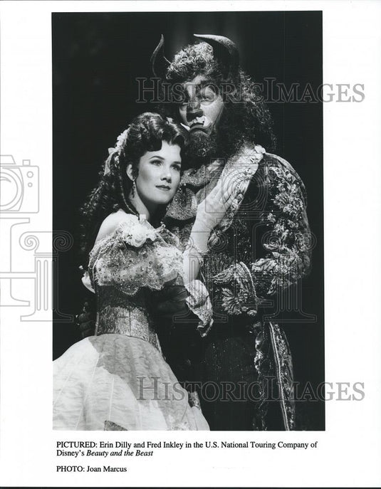 1998 Press Photo Erin Dilly and Fred Inkley in a Beauty and the Beast play - Historic Images