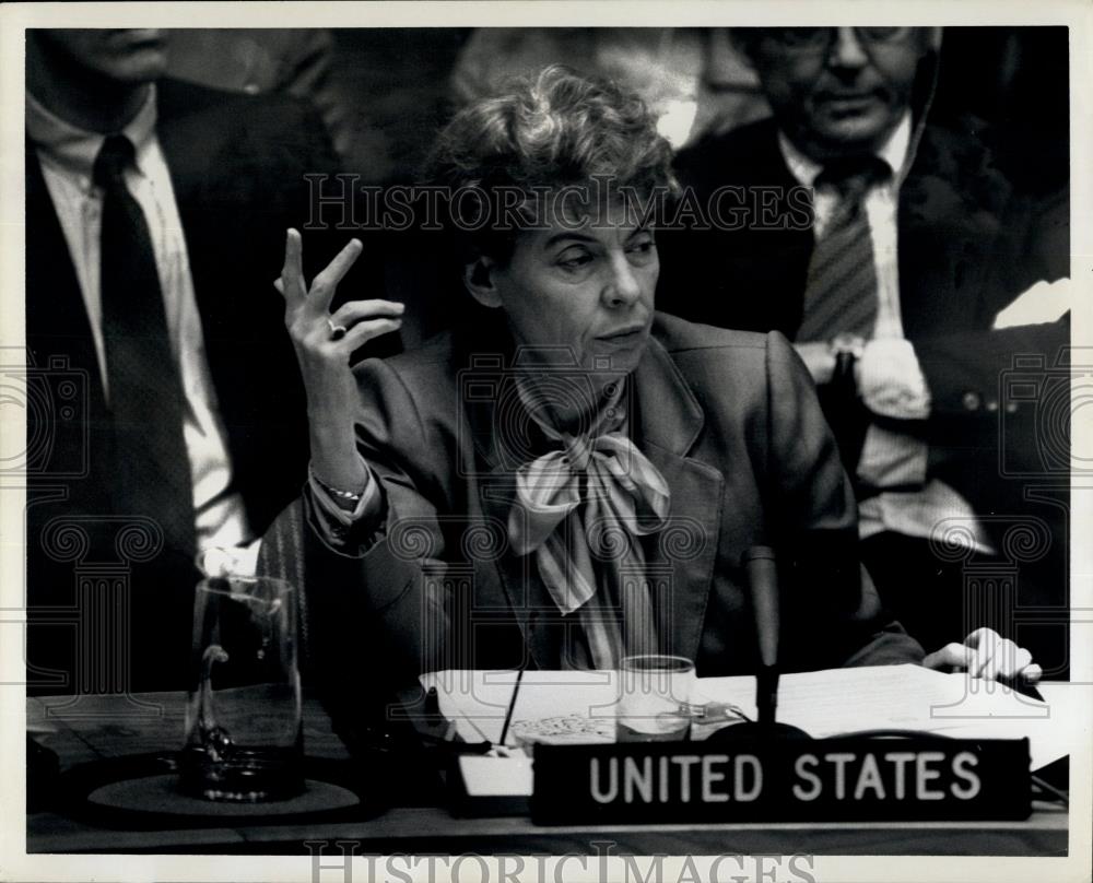 Press Photo UN Security Council Meeting, US Ambassador Jesse Kirkpatrick - Historic Images