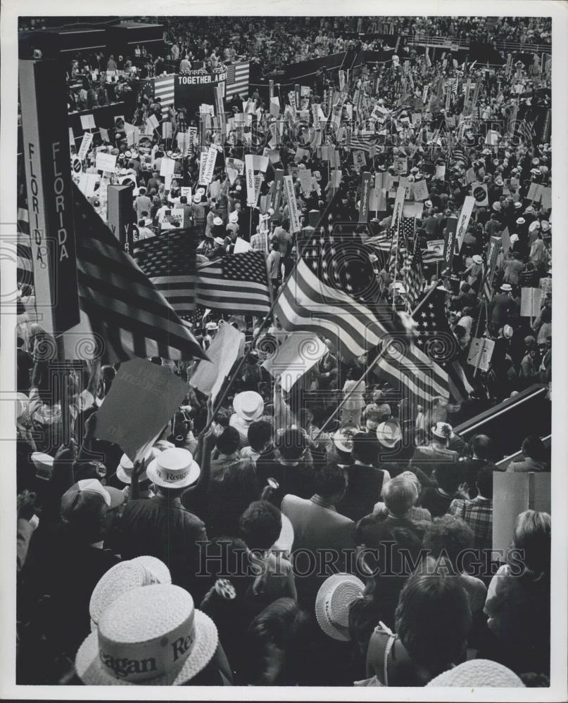 1980 Press Photo The Republican Convention, Detroit Michigan - Historic Images