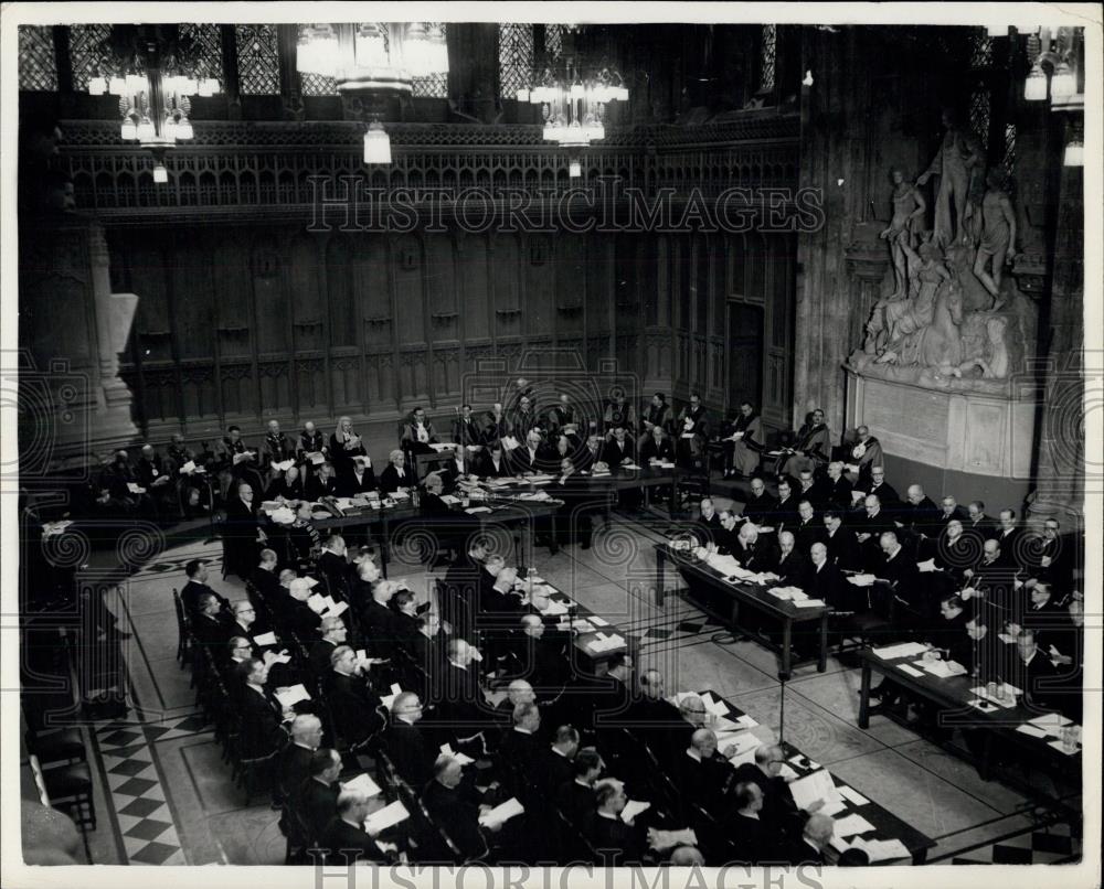 1954 Press Photo Court of Common Council&#39;s Meeting at the Restored Guildhall - Historic Images