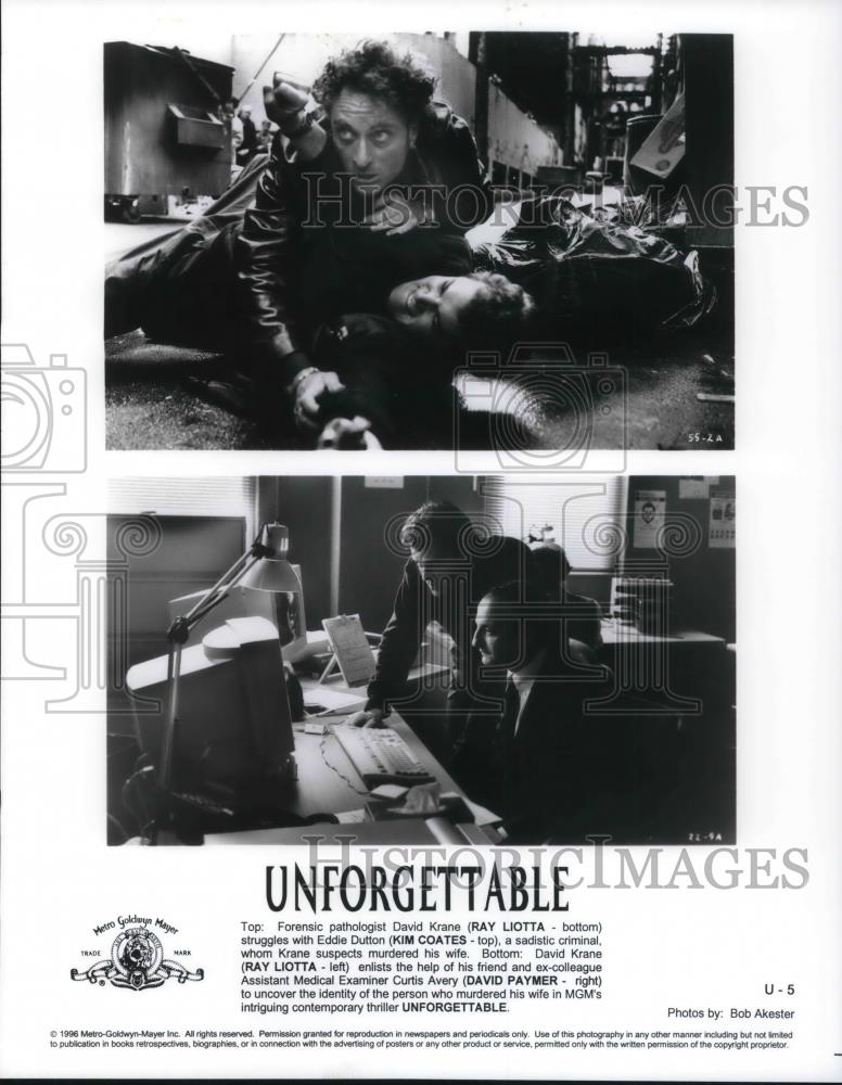 1996 Press Photo Ray Liotta Kim Coates David Paymer in Unforgettable - cvp22468 - Historic Images