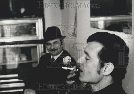 Press Photo George and his canary - Historic Images