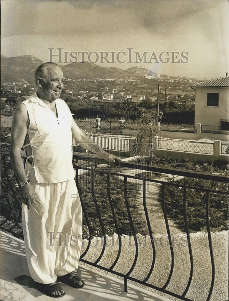 1973 Press Photo Rene Dary on His Terrace - Historic Images