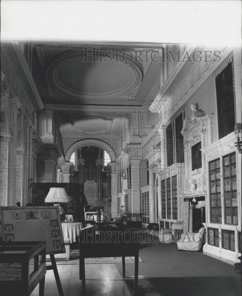1965 Press Photo Library, Giant Prgan, Blenheim Palace - Historic Images