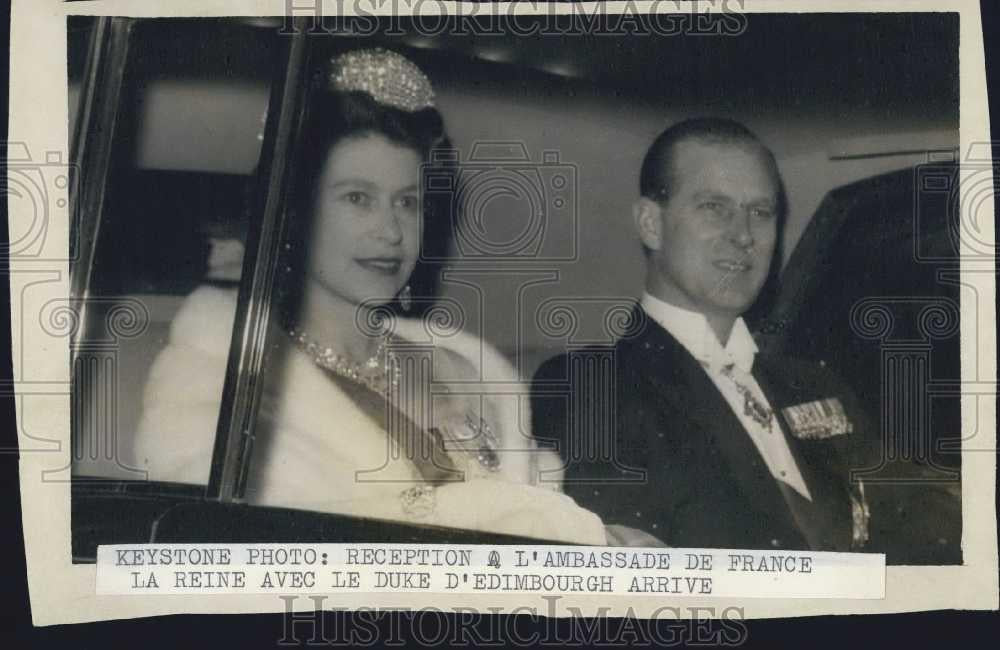 Press Photo The Queen of France and the Duke of Edinburgh - Historic Images