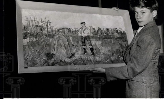 1958 Press Photo Childrens Art Exhibition, Reuben Archer, The Gardeners - Historic Images