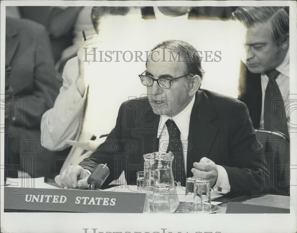 1973 Press Photo John Scali U.S rep at U.N Security Council - Historic Images