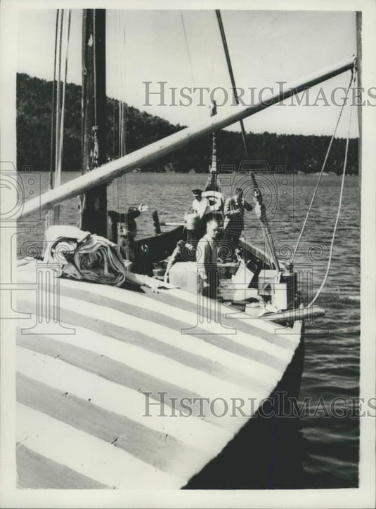 1958 Press Photo Bergen, Norway, the Viking Ship "The Vikings" - Historic Images