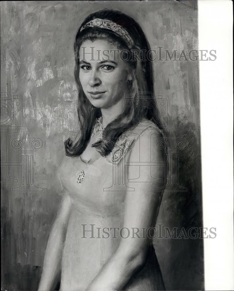 1970 Press Photo Portrait of Princess Anne by artist Bernard Hailstone - Historic Images