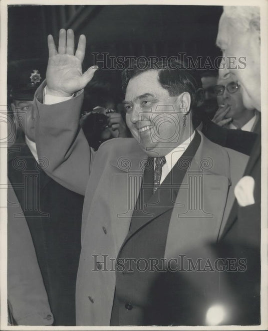 1956 Press Photo Georgi Malenkov the Soviet Min Construction of Power Stations - Historic Images
