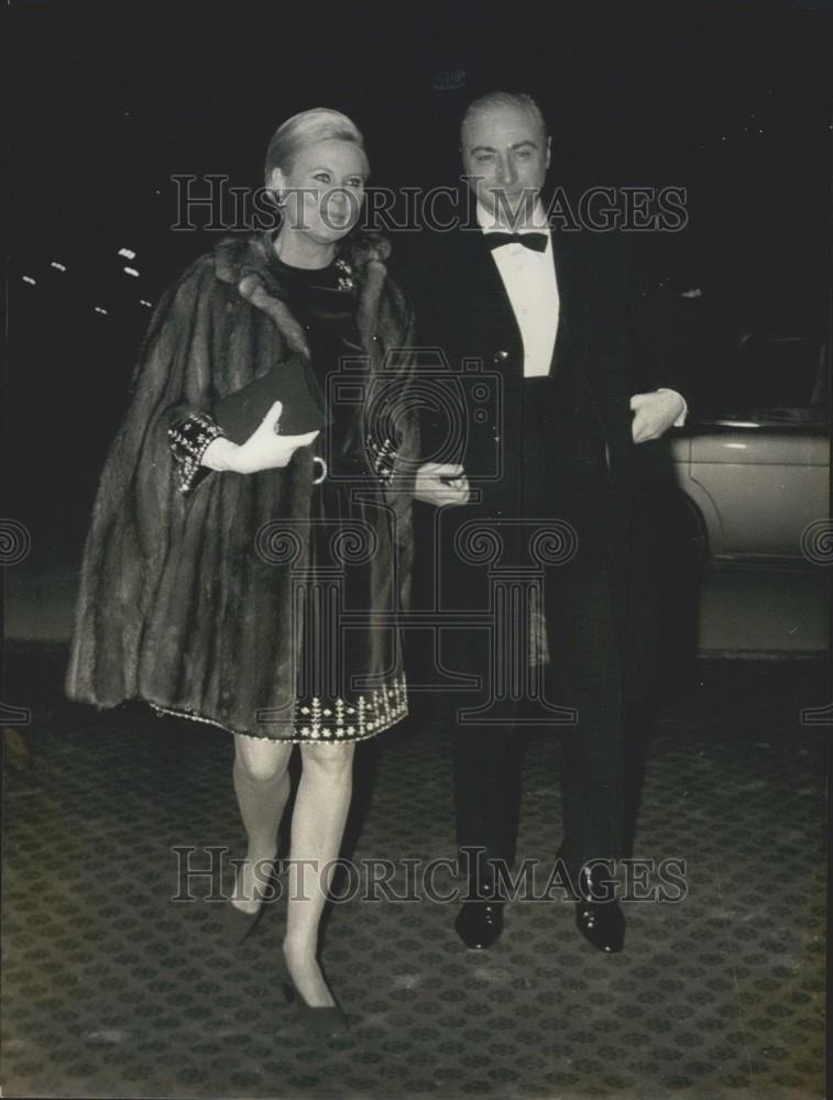 1968 Press Photo Michele Morgan and Gerard Oury at UNICEF Gala - Historic Images