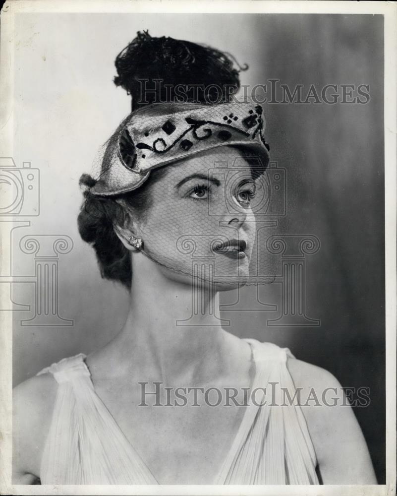 Press Photo Gold Satin Hat, Ostrich Plumes Inspired By MGM Film The Praetorian - Historic Images