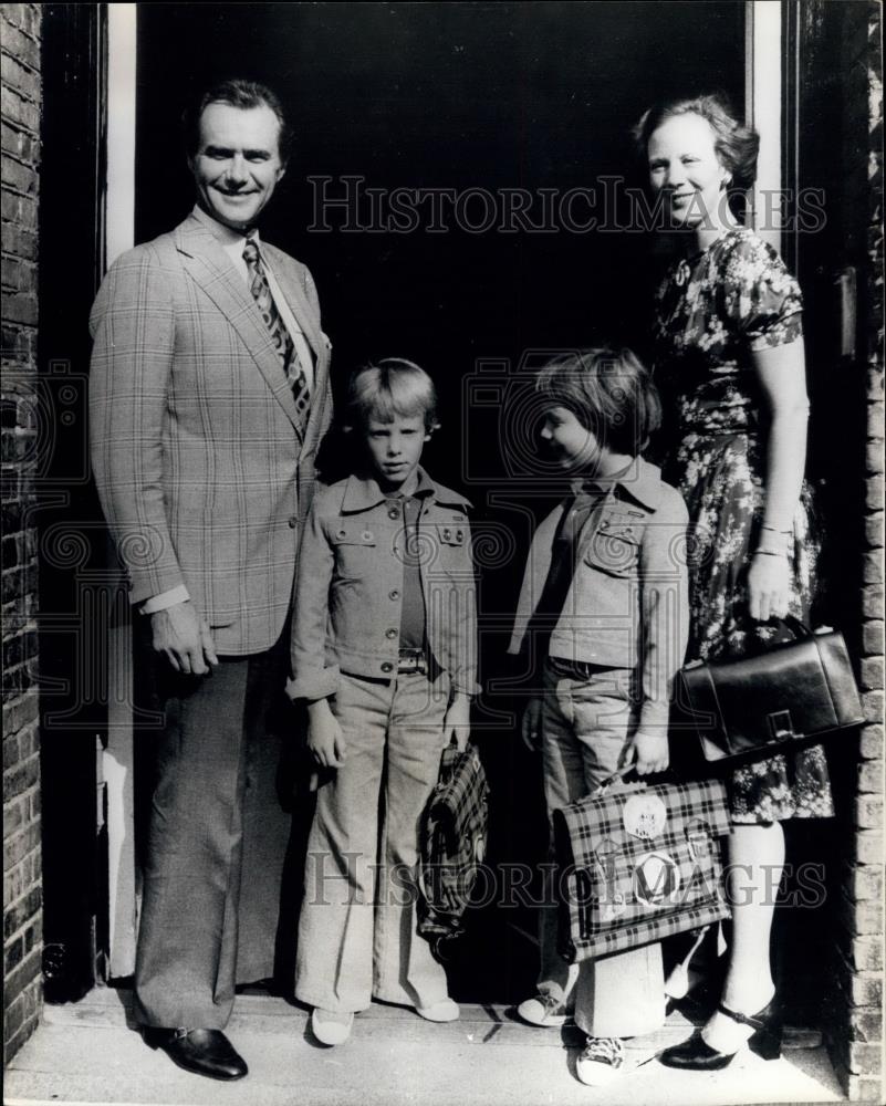 Press Photo Danish Princes Frederik and Joachim &Queen Margrethe Prince Henrik - Historic Images