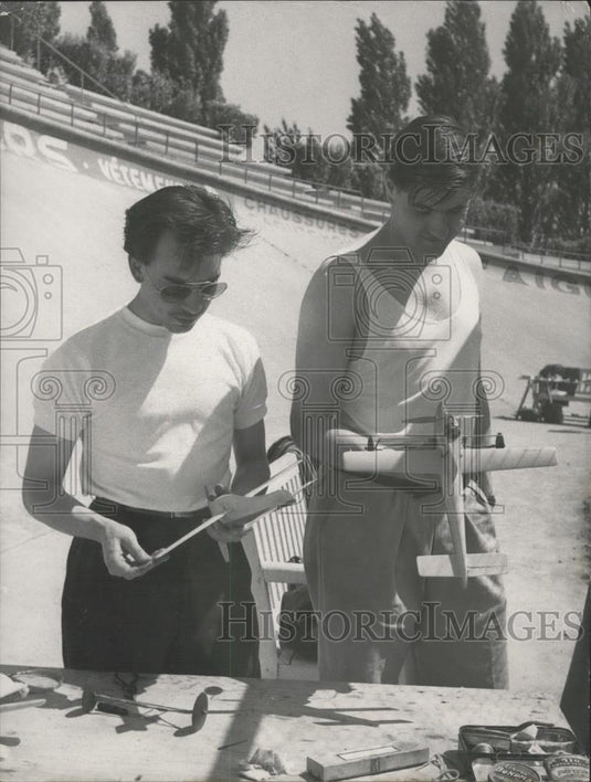 1955 Press Photo World's Speed Championship For small Scale Plane Models - Historic Images