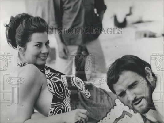1964 Press Photo Princess Soraya and English actor Richard Harris - Historic Images