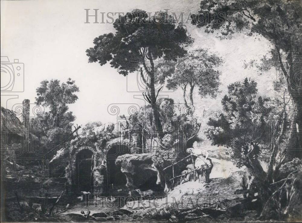 1953 Press Photo La Mare Painting Which Was Stolen From Printing House Museum - Historic Images