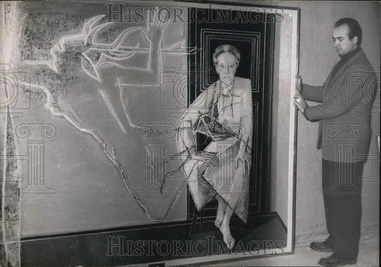 1955 Press Photo Before the "Salon D'Automne" opening - Historic Images