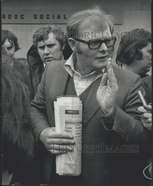 1975 Press Photo Brian Nicholson, London's dock struke leader - Historic Images