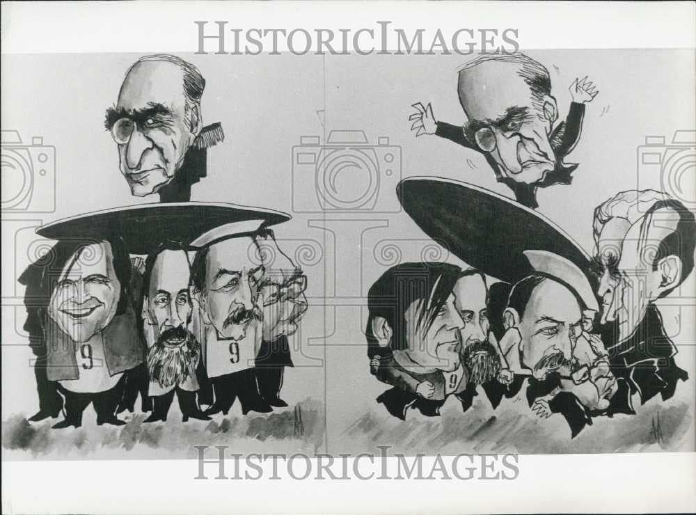 Press Photo Cartoon of Political Balance Of Power In Portugal - Historic Images