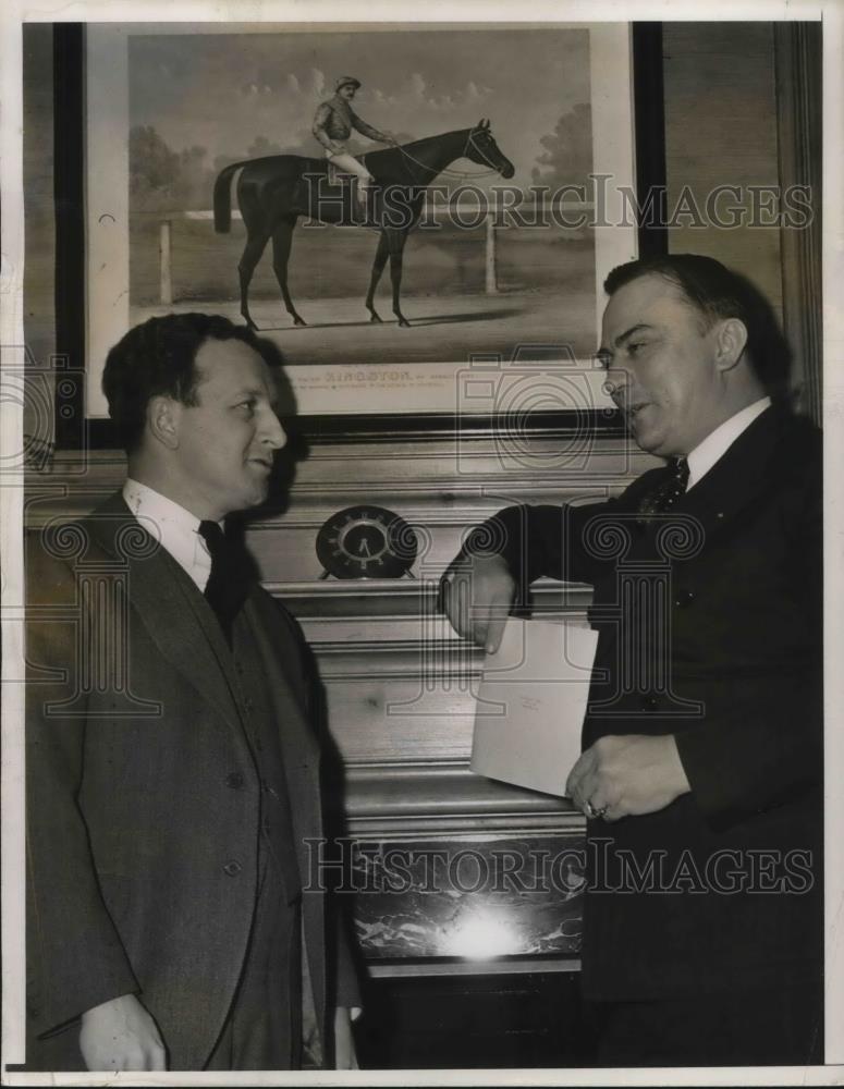 1938 Press Photo Lee O&#39;Daniel at Russel Firestone&#39;s home, the rubber magnate - Historic Images