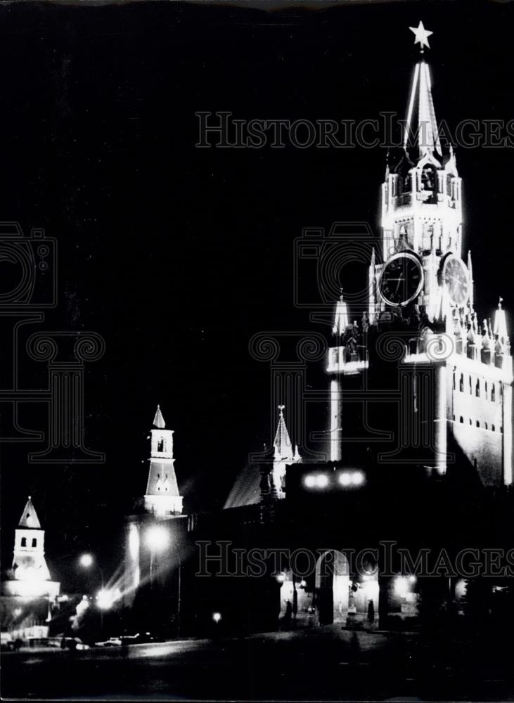 1967 Press Photo View of Red Square, Moscow, Floodlit - Historic Images