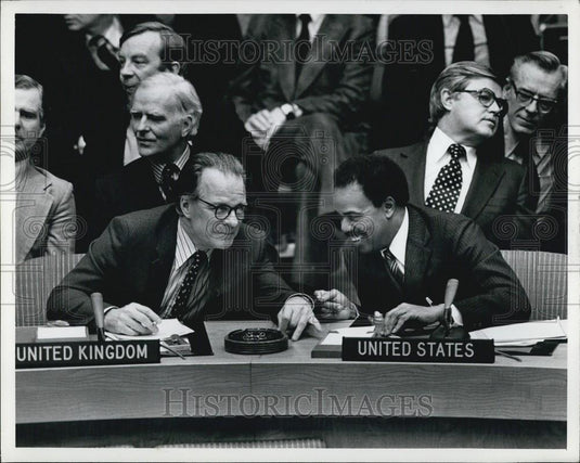 Press Photo UK And United States Speaking At 1970's UN Meeting - Historic Images