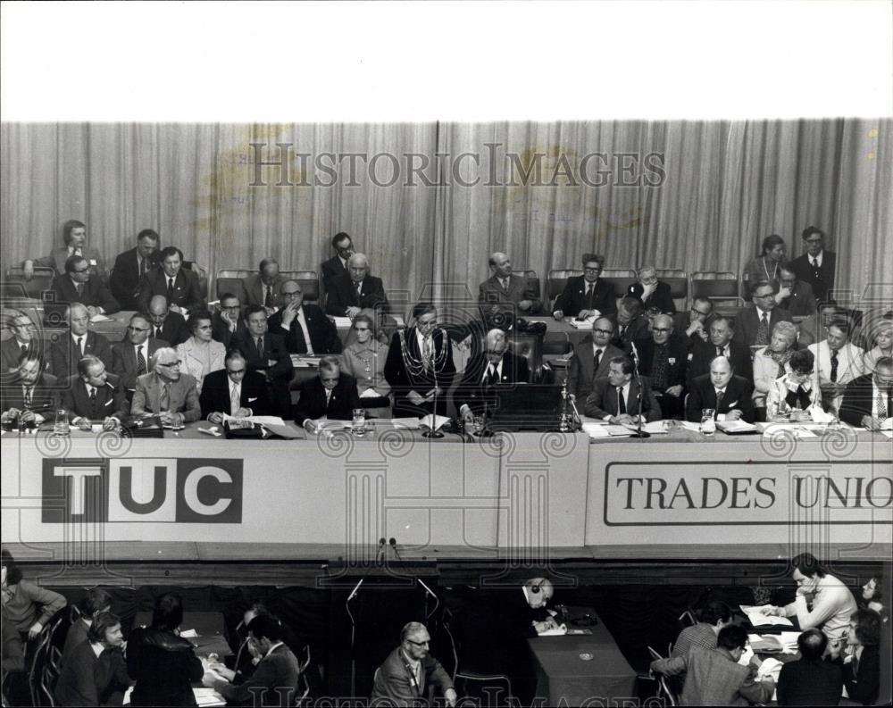 1974 Press Photo Opening Of Trade Union Congress At Brighton - Historic Images