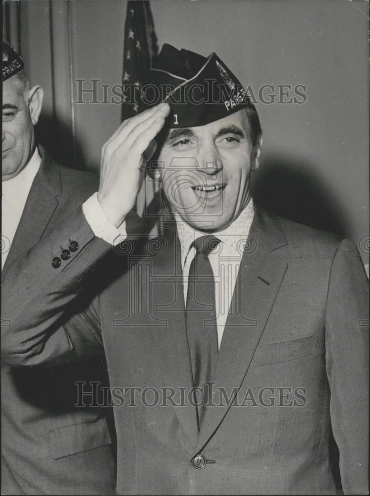 1963 Press Photo Charles Aznavour Made Honorary Member of the American Legion - Historic Images