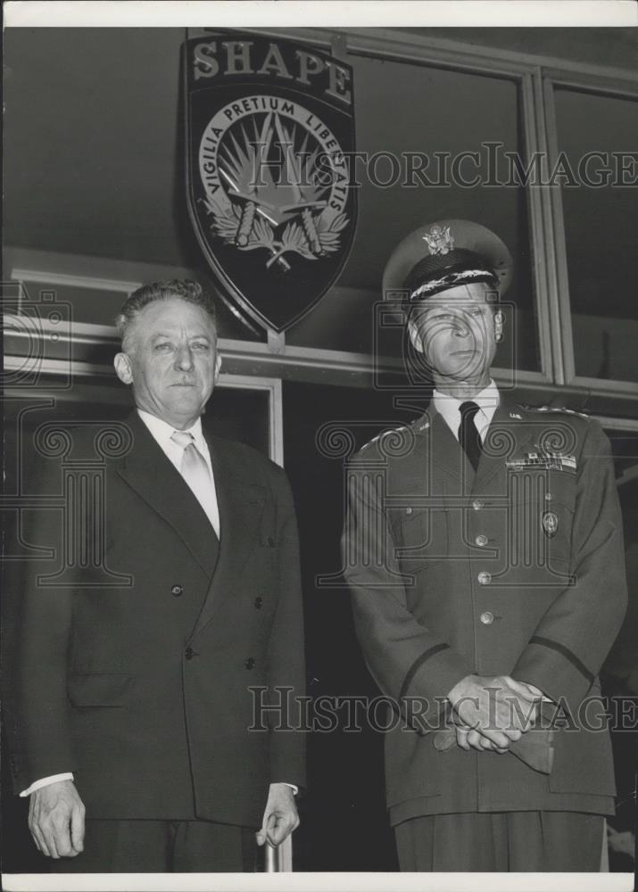 1957 Press Photo H.E. Monsieur Andre Morice, Minister Of Defence of France - Historic Images