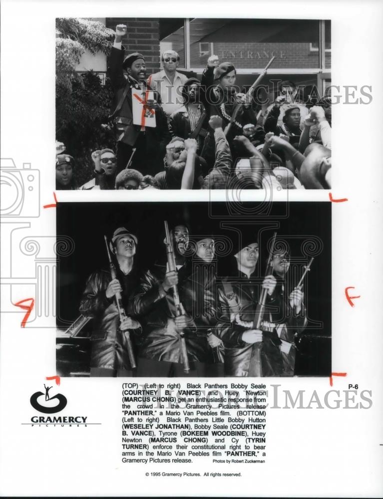 1995 Press Photo Courtney Vance Marcus Chong W. Jonathan B. Woodbine in Panther - Historic Images