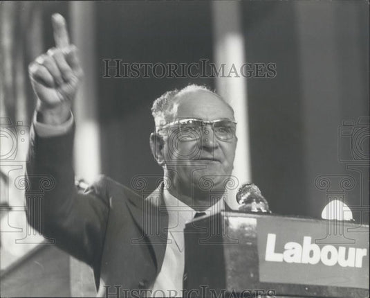 1976 Press Photo Hugh Scanlon, President of the Amalgamated Union of Engineering - Historic Images