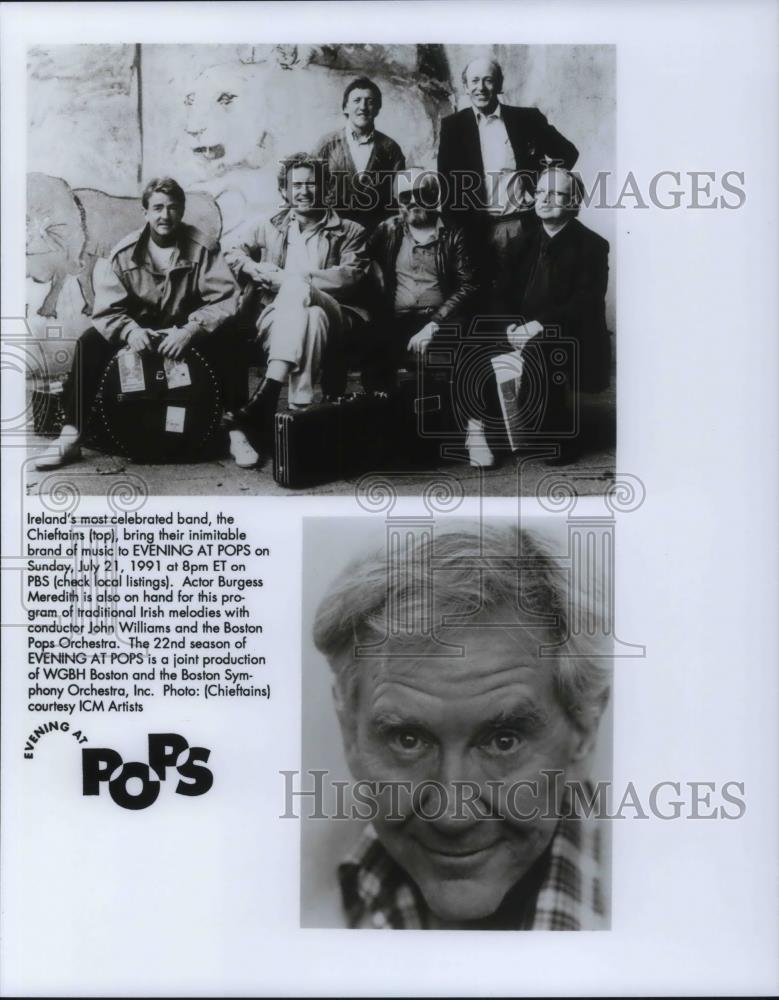 Press Photo The Chieftains and Burgess Meredith in &quot;Evening at Pops&quot; - cvp22908 - Historic Images