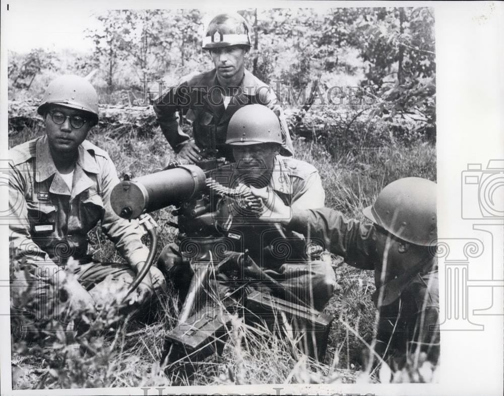 1953 Press Photo Sgt Lewis Smith, Maj Ichiro Subukida, Nobuya Saeki, Edano - Historic Images