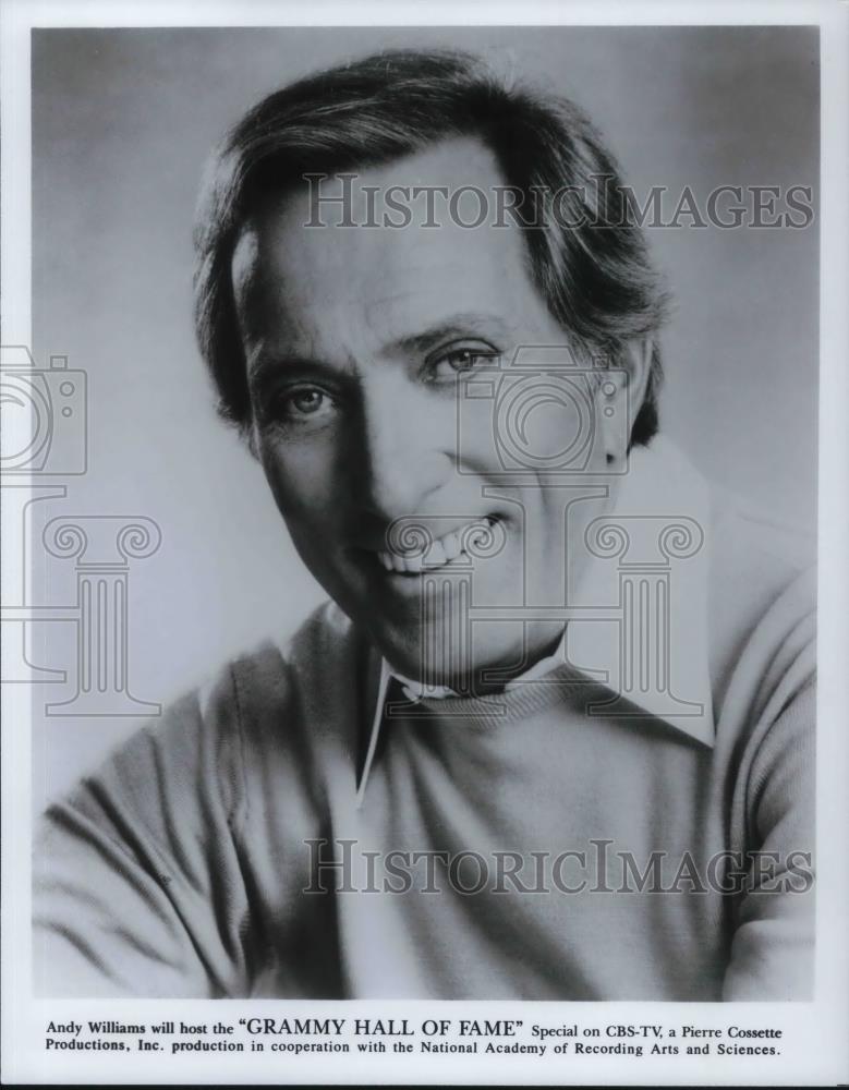 Press Photo Andy Williams host of Grammy Hall of Fame - cvp20226 - Historic Images