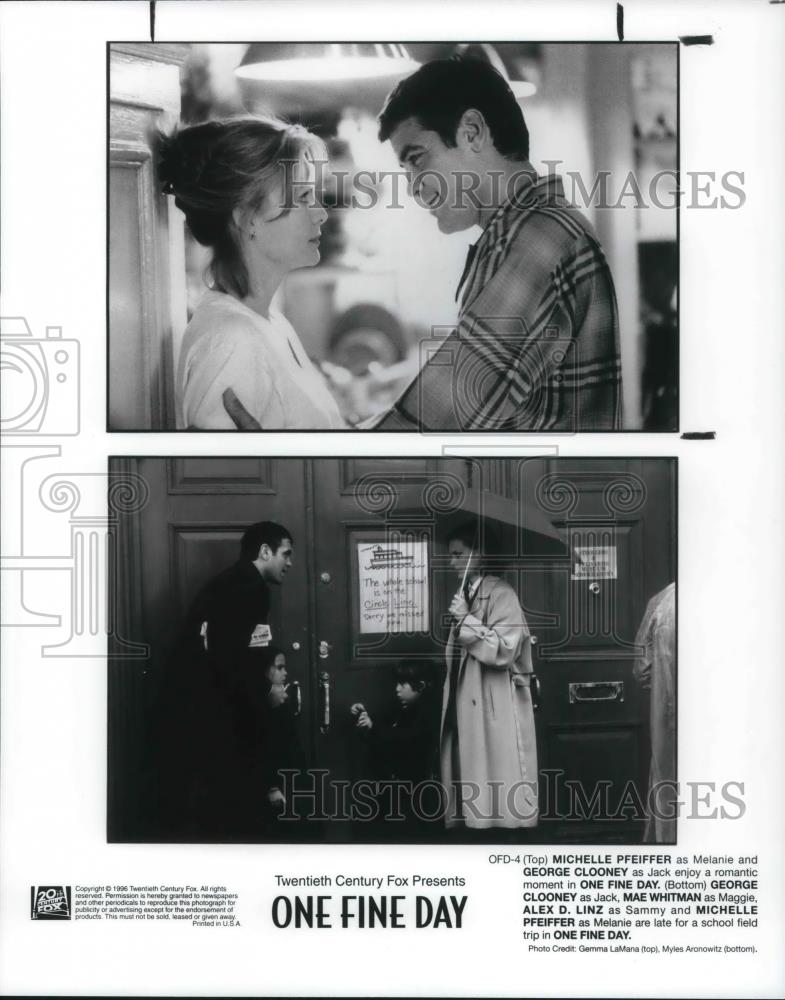 1996 Press Photo George Clooney Michelle Pfeiffer in One Fine Day - cvp22788 - Historic Images