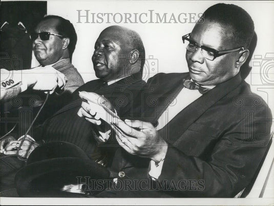1966 Press Photo Grunitzki, M'BA, Bokassa, Afro-Malgasi Conference, Tananarive - Historic Images